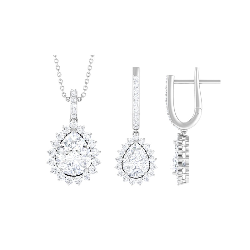 Teardrop Cubic Zirconia Bridal Jewelry Set