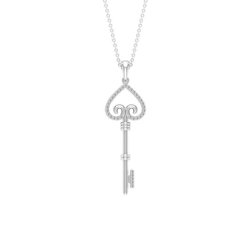 Zircon Contemporary Key Pendant for Women