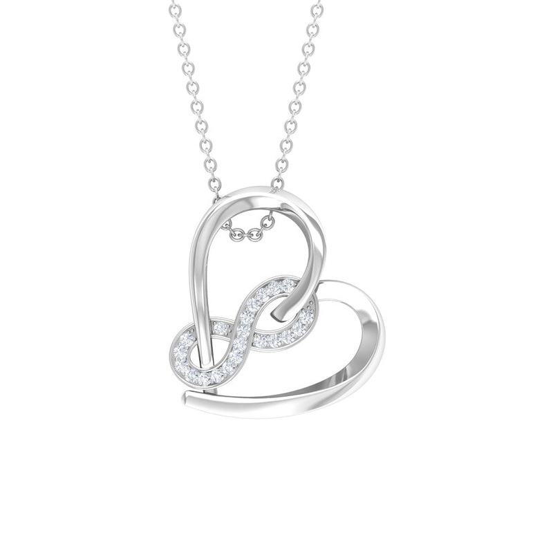 Zircon Interlock Infinity Heart Pendant